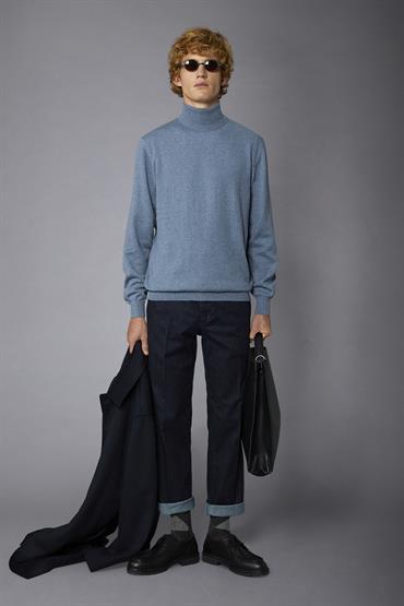 TURTLE NECK SWEATER STEEL