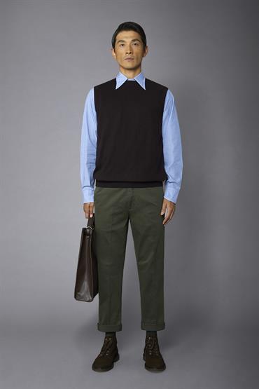 ROUND NECK VEST BORDEAUX
