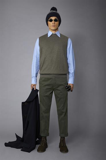 ROUND NECK VEST TAUPE