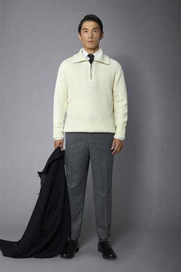 HALF ZIP POLO CREAM