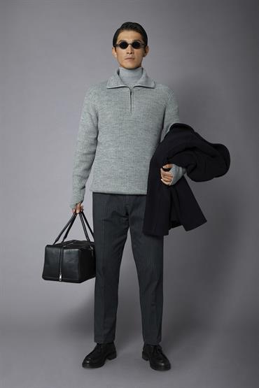 HALF ZIP POLO LT GREY