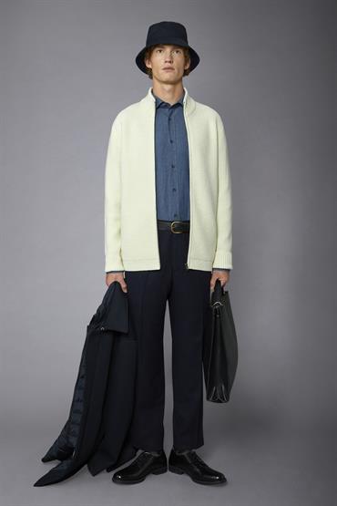 FULL ZIP CARDIGAN CREAM