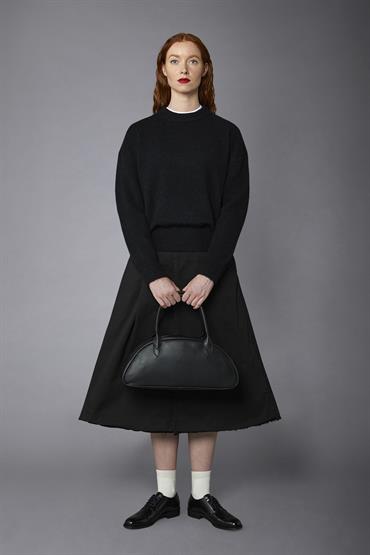 ROUND NECK MOHAIR FEEL BLACK