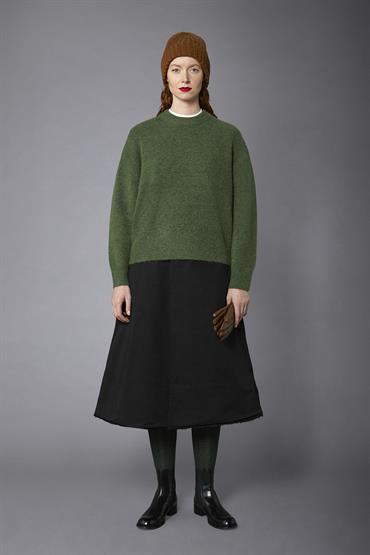 ROUND NECK MOHAIR FEEL GREEN