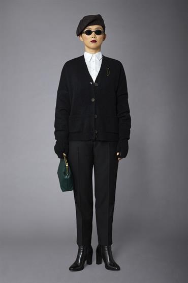 CARDIGAN MOHAIR FEEL BLACK