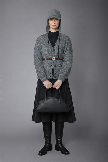 CARDIGAN MOHAIR FEEL DK GREY