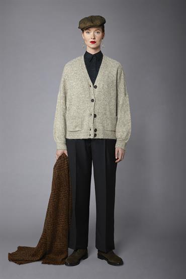 CARDIGAN MOHAIR FEEL TAUPE