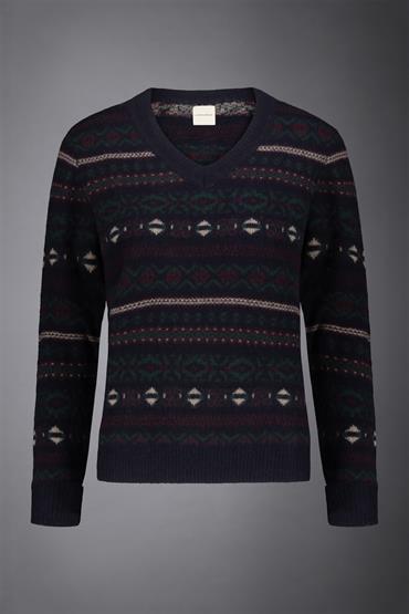 V-NECK LAMBSWOOL BLUE