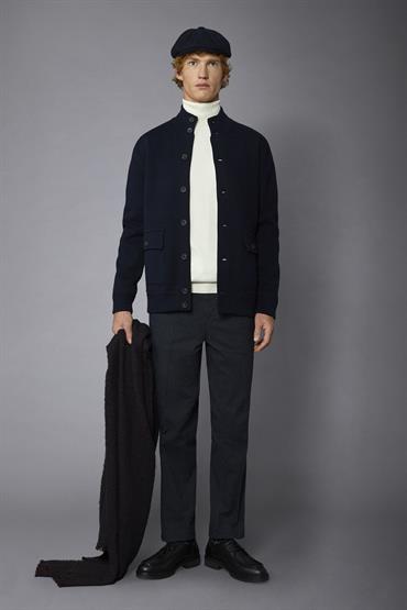 KNITTED JACKET BLUE