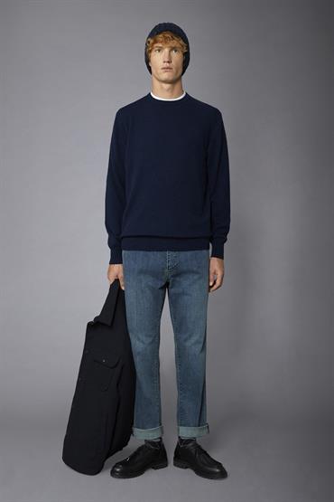 ROUND NECK SWEATER DK BLUE