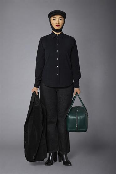 FIVE POCKETS STRAIGHT LEG BLACK DENIM