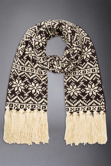 SHAWL 41X180 CM BORDEAUX/ WHITE