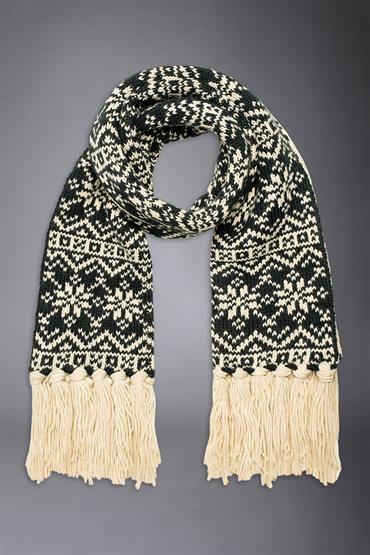 SHAWL 41X180 CM WHITE/ GREEN