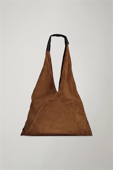 SUEDE BAG COGNAC