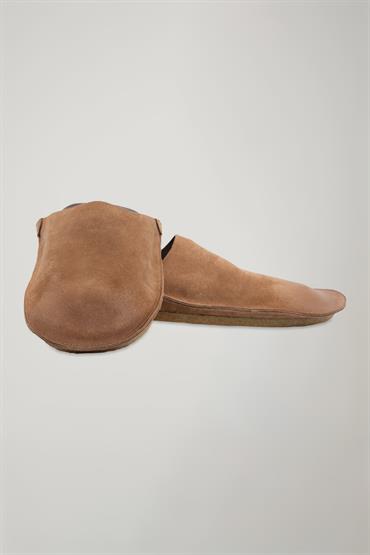 REAL LEATHER SLIPPERS BROWN