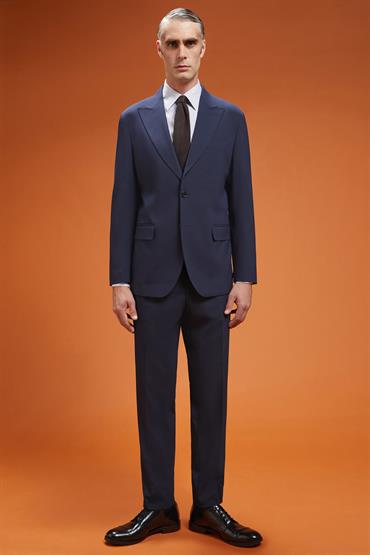 NOTCH SINGLE BREASTED SUIT DK BLUE