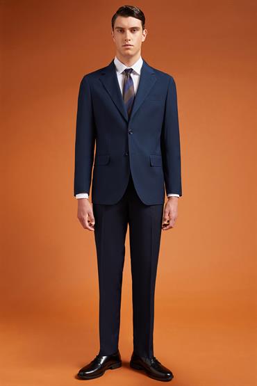 NOTCH SINGLE BREASTED SUIT DK BLUE