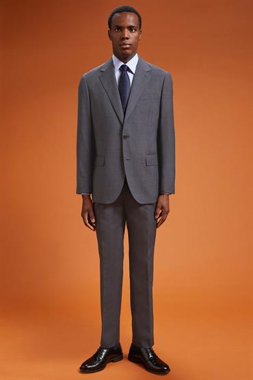 PEAK LAPEL SINGLE BREASTED SUIT GREY