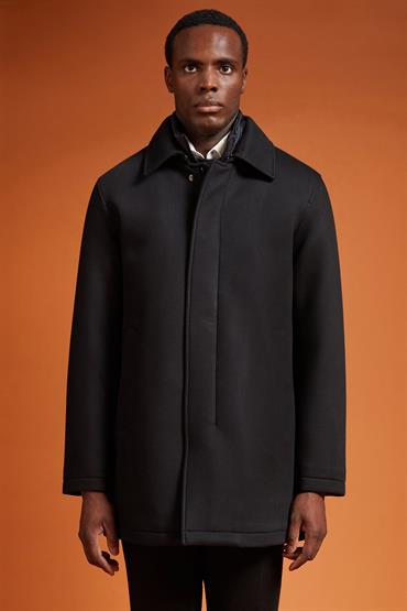 PADDED COAT WITH INNER FAKE VEST BLACK