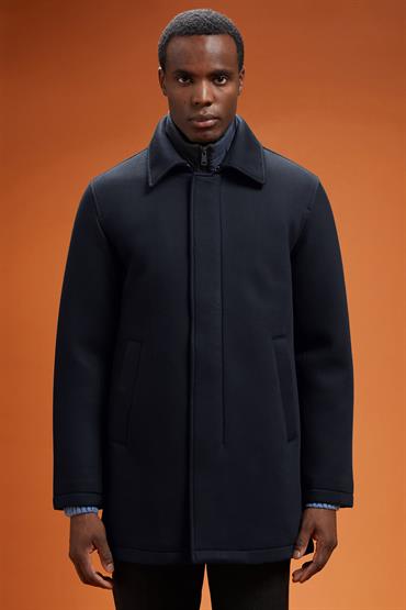 PADDED COAT WITH INNER FAKE VEST BLUE