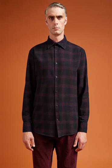 CLASSIC COLLAR REGULAR FIT BLUE/BORDEAUX