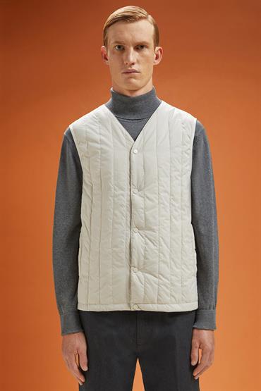 QUILTED VEST BEIGE