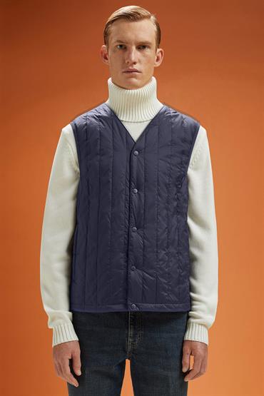 QUILTED VEST BLUE