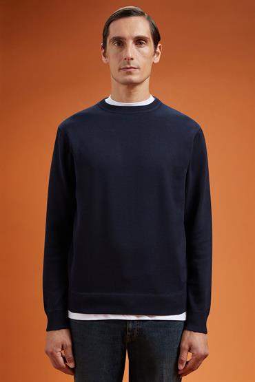 ROUND NECK SWEATER BLUE NAVY