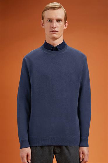 ROUND NECK SWEATER INDIGO