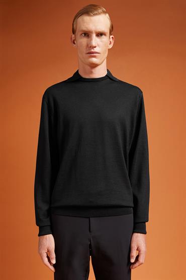 LONG SLEEVES POLO COLLAR BLACK