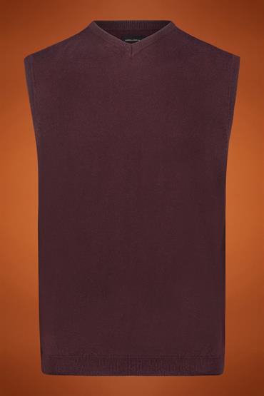 V NECK VEST BORDEAUX
