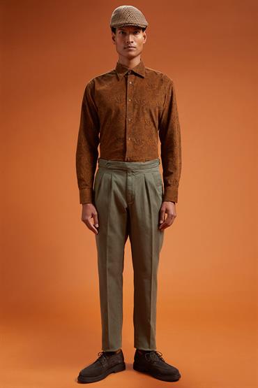 TROUSERS WITH DOUBLE PINCES MILITARY