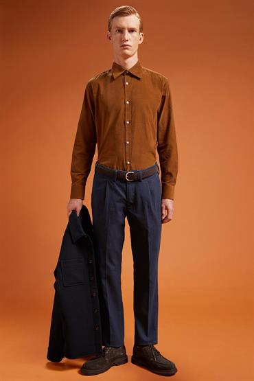 TROUSERS WITH PINCES DK BLUE