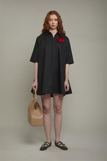 LT POPELINE DRESS BLACK