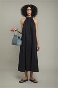 LONG FLARED DRESS AMERICAN NECKLINE