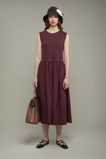 UNSLEEVES DRESS BORDEAUX