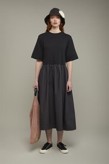 SHORT SLEEVES DRESS BLACK/DK GREY