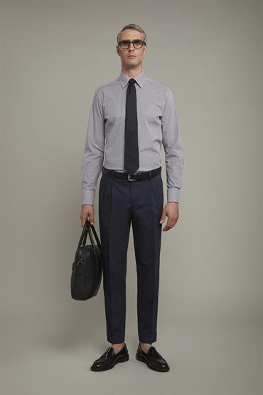 CLASSIC COLLAR REGULAR FIT WHITE/DK GREY