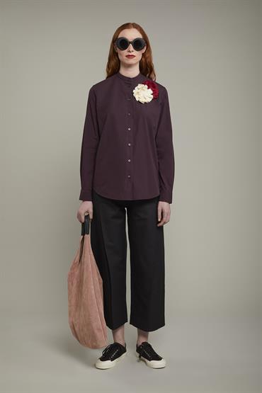 MAO COLLAR REGULAR FIT BORDEAUX