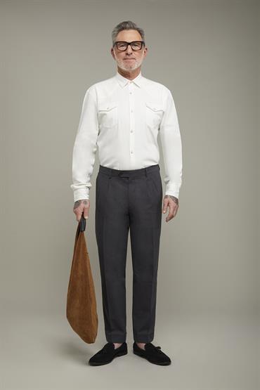 FRENCH COLLAR BAGGY FIT WHITE