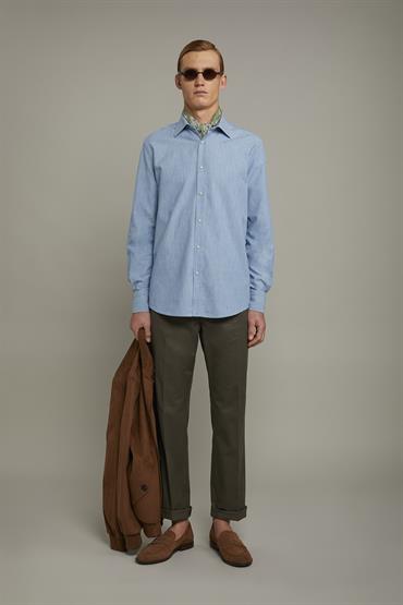 CLASSIC COLLAR REGULAR FIT LT DENIM