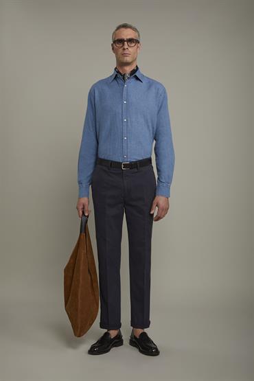 FRENCH COLLAR BAGGY FIT LT BLUE