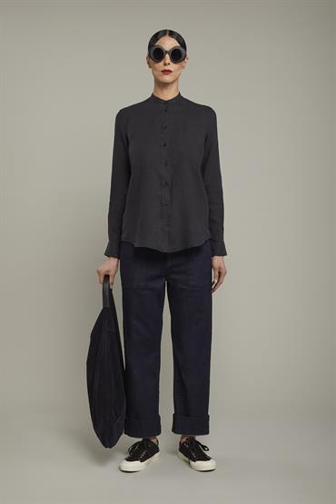 MAO COLLAR REGULAR FIT BLACK