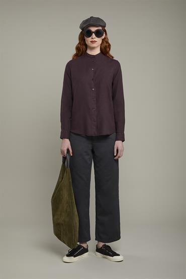 MAO COLLAR REGULAR FIT BORDEAUX