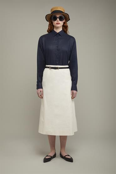 FRENCH COLLAR SHIRT DK BLUE