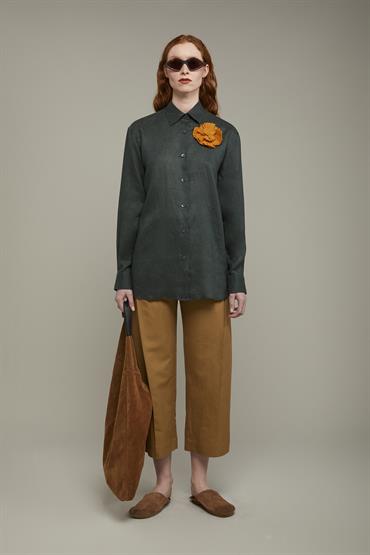 FRENCH COLLAR SHIRT FOREST GREEN