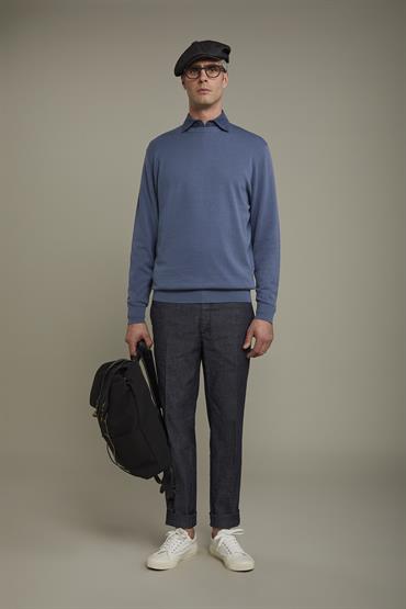 ROUND NECK SWEATER CERULEAN