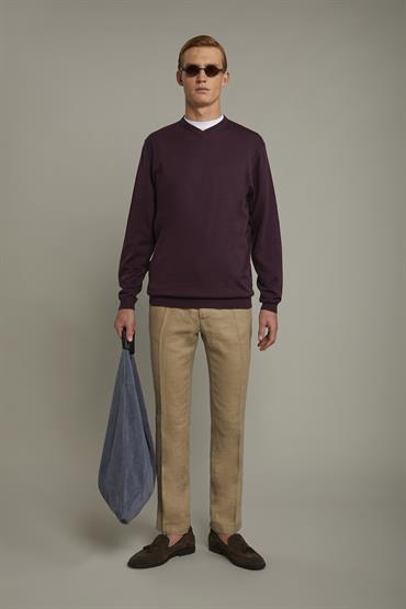 V-NECK SWEATER BORDEAUX
