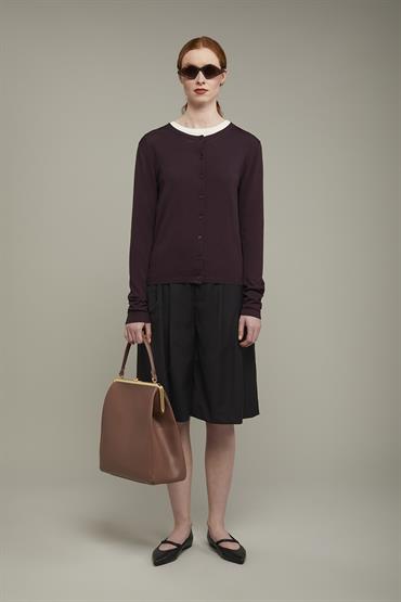 ROUND NECK CARDIGAN BORDEAUX