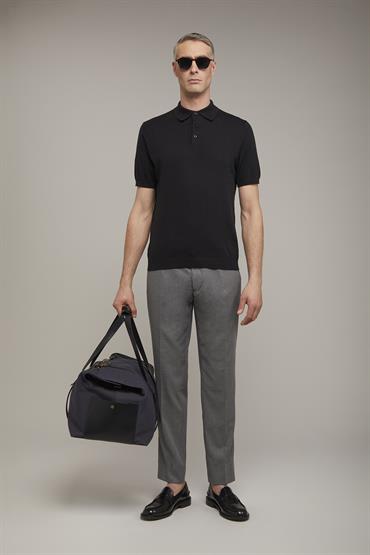 SHORT SLEEVES KNITTED POLO BLACK